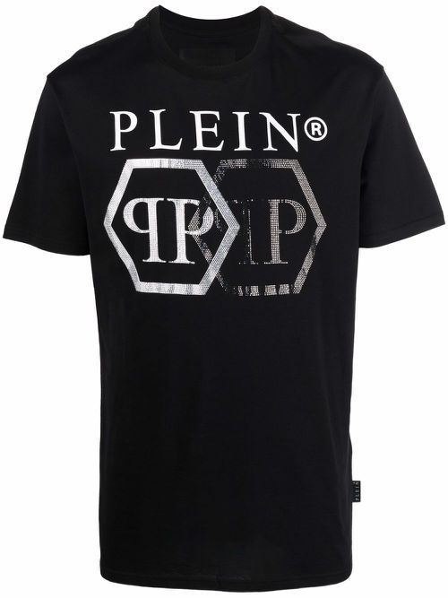 Hexagon crystal logo T-shirt - Black