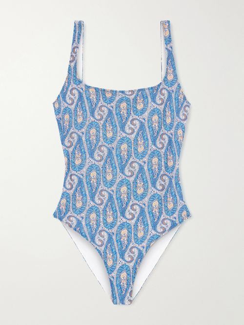 Paisley-print Swimsuit - Blue