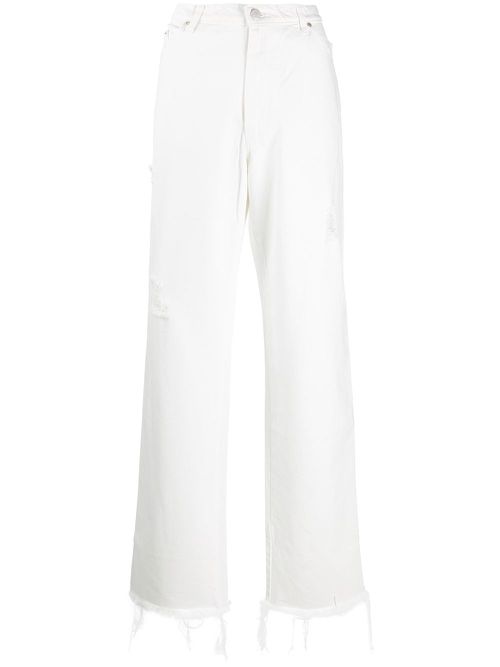 High waisted boyfriend jeans - White
