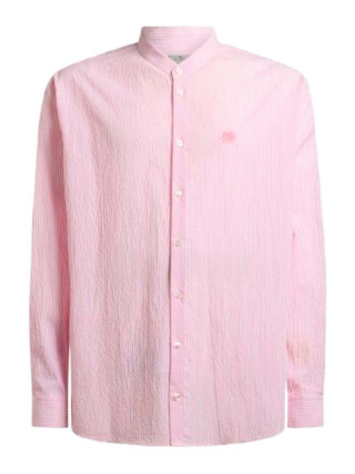 Pink Striped Seersucker Cotton Shirt