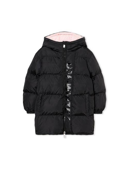 Padded Hooded Long Coat - Kids Girl's Clothing Black