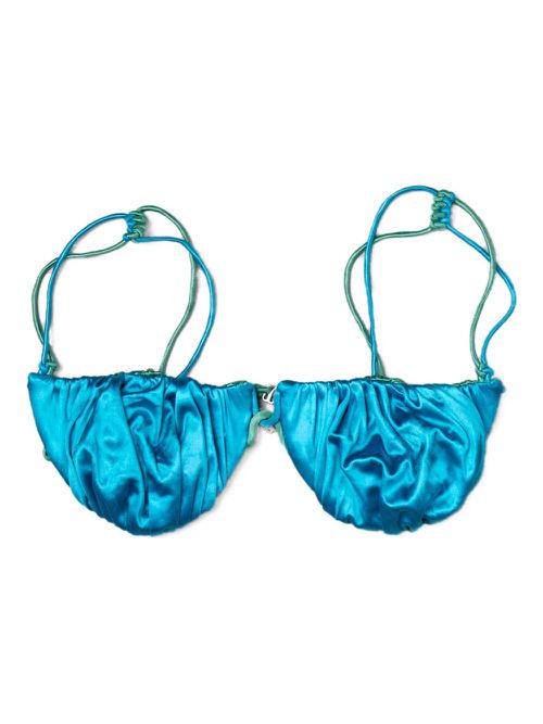 Reversible ruched bikini top - Blue