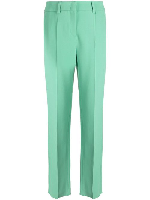 Pressed-crease high-waisted trousers - Green