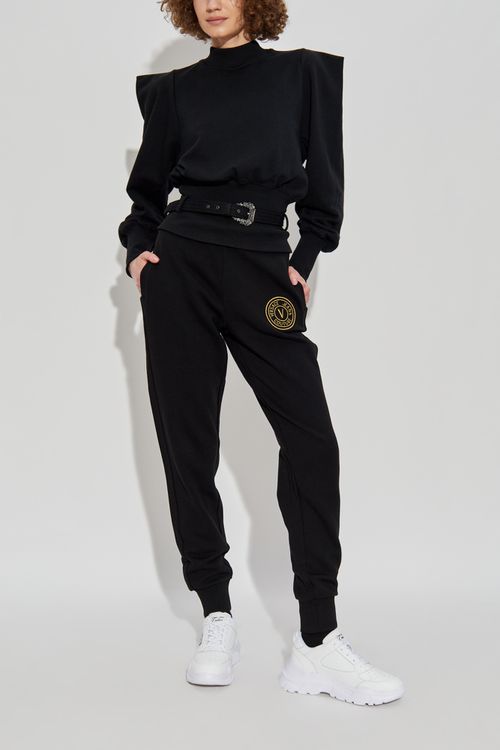 Sweatpants With Embroidered Logo, Women's, Black