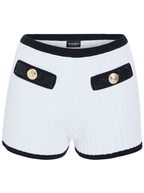 Tora knitted mini shorts - White