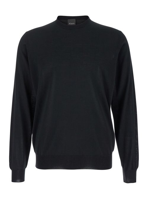 Virgin Wool Crewneck Sweater — Black