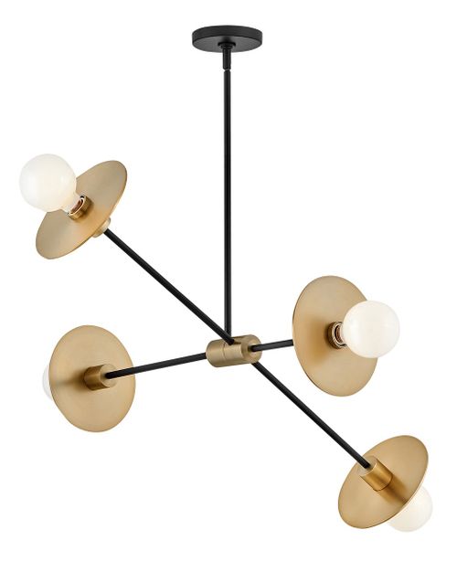 Lacquered Brass LED Chandelier from the Lulu Collection