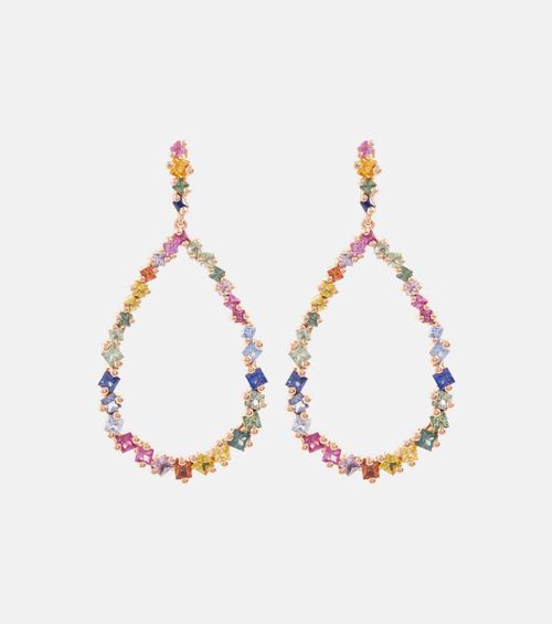 Suzanne Kalan 18kt rose gold drop earrings with sapphires