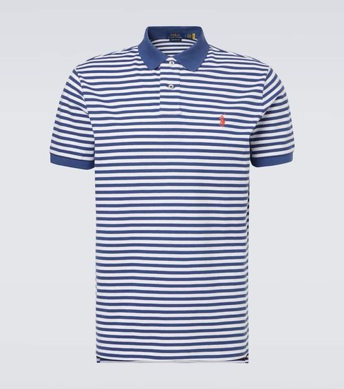 Striped cotton polo shirt