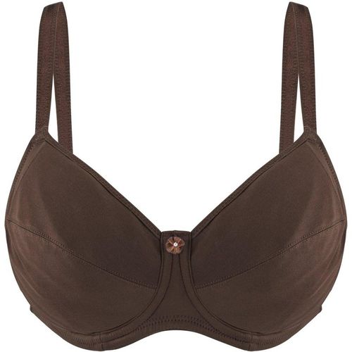 Cocoa-Underwired Silk & Organic Cotton Full Cup Bra with removable paddings | : 32B | Color: Cocoa
