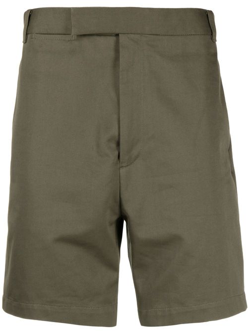 Straight-leg cotton twill shorts - Green
