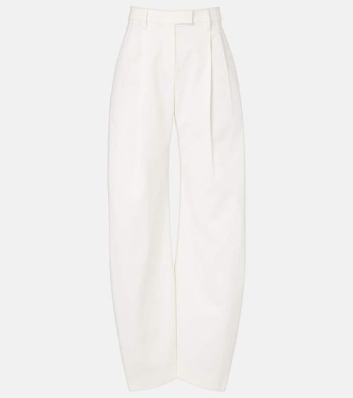 Cotton barrel-leg pants