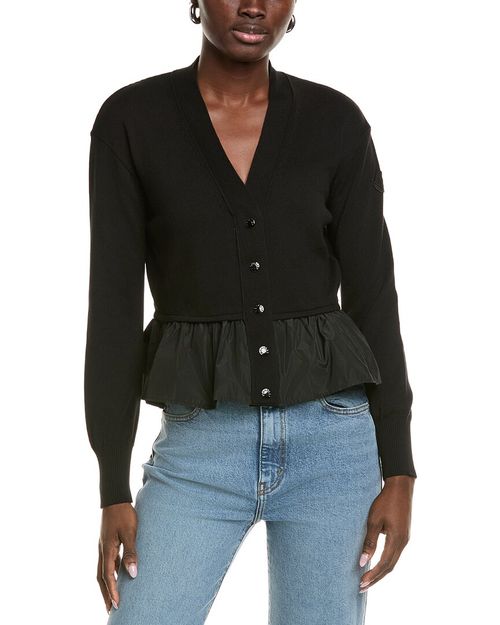 Peplum Cashmere & Silk-Blend Cardigan