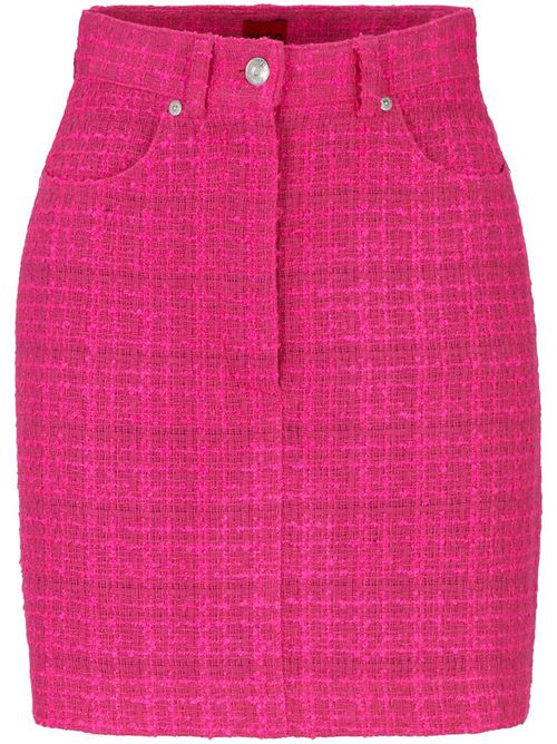 Mid-rise tweed miniskirt - Pink