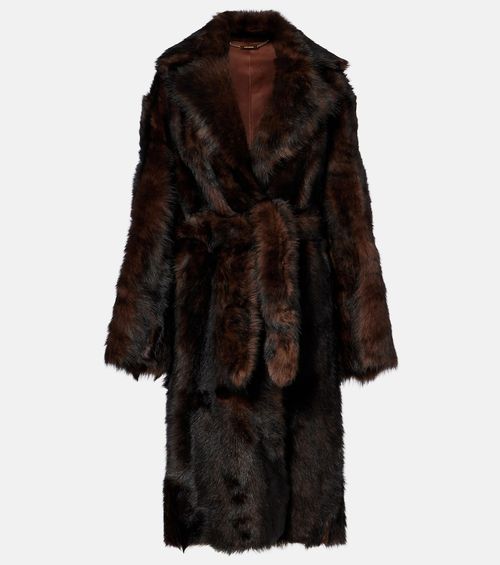 Uma shearling wrap coat