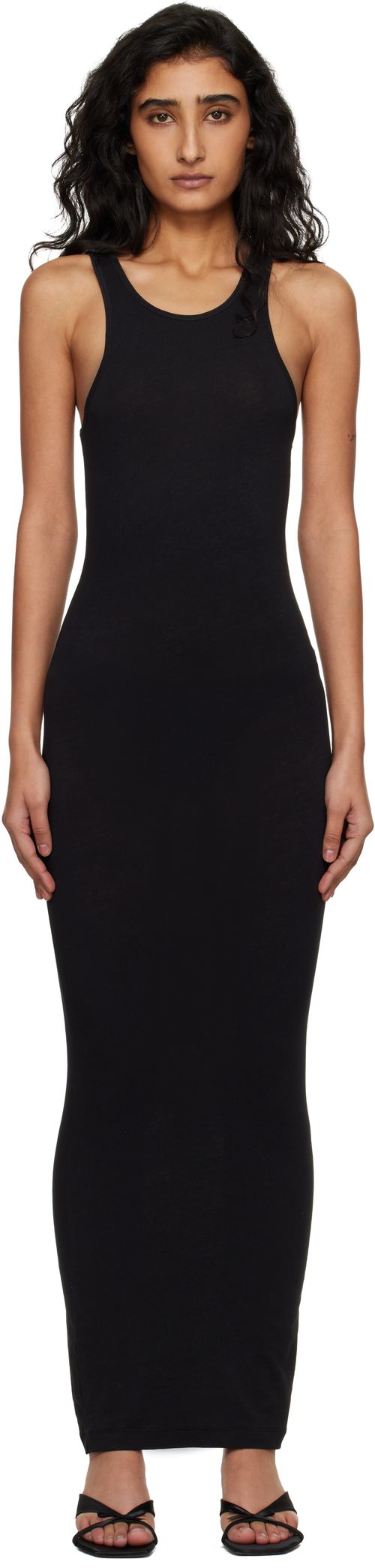 Black Muscle Tank Midi Dress
