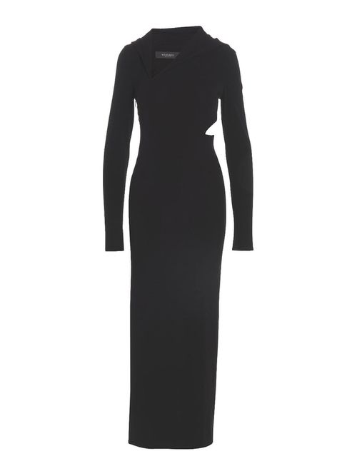 Long cut-out hooded dress