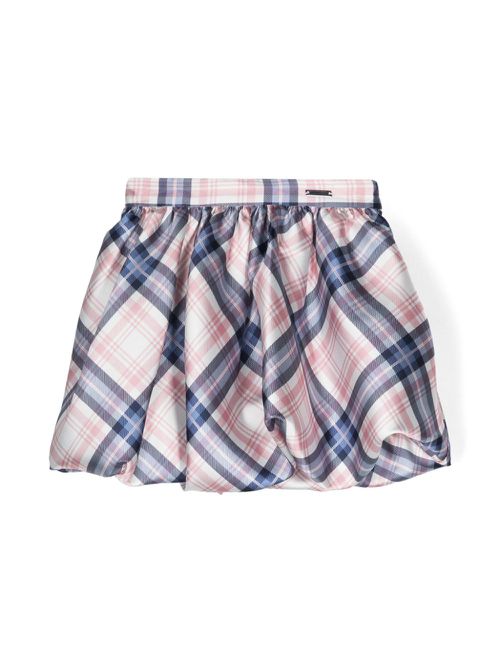 Checked puffball skirt - Pink