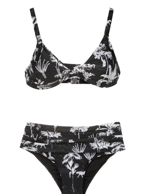 Marianne graphic-print bikini - Black