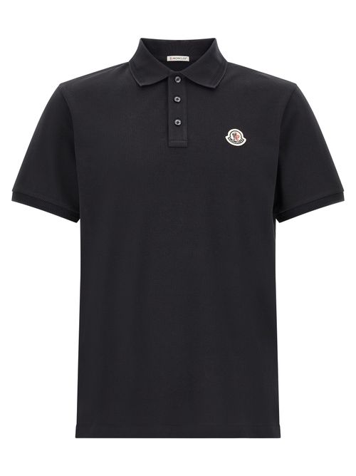 Logo-Embroidered Cotton Polo Shirt — Black