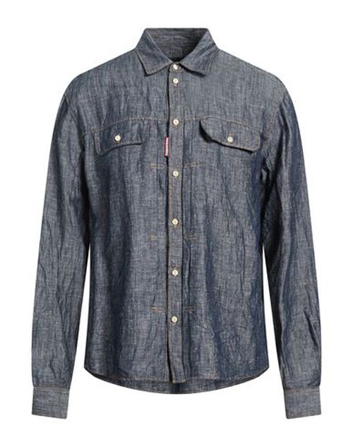 Man Denim shirt Blue Size 34 Cotton, Linen