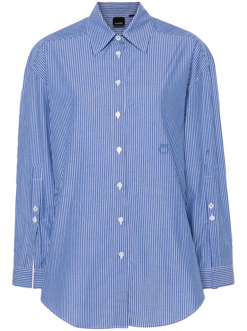 Logo-embroidered shirt - Blue