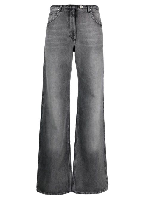 Stonewashed low-rise wide-leg jeans - Grey