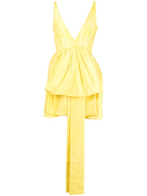 V-neck ruffled mini dress - Yellow