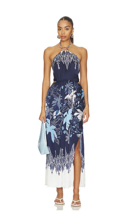 Poupette St Barth Isore Long Dress in Navy Canopy. L also in M