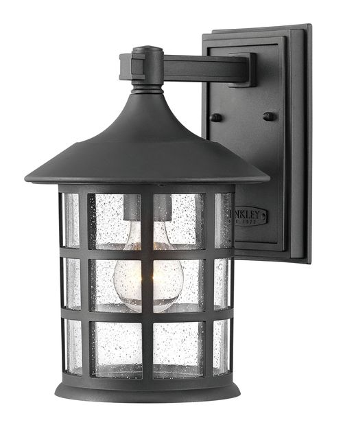 Textured Black LED Outdoor Lantern from the Freeport Coastal Elements Collection