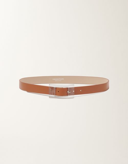 Calf leather belt, leather