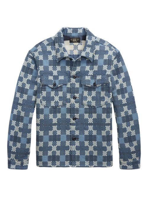 Patterned-jacquard shirt - Blue