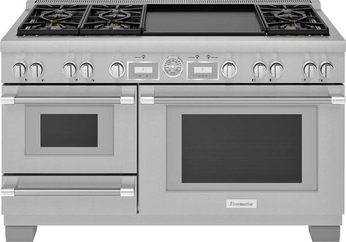Pro Grand 60 In. Stainless Steel Commercial-Depth Dual-Fuel Range With Steam And Double Griddle