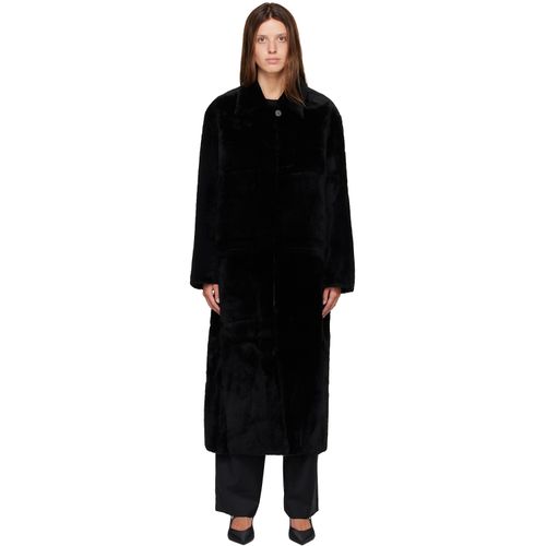 Black Naca Relaxed Fit Shearling Coat