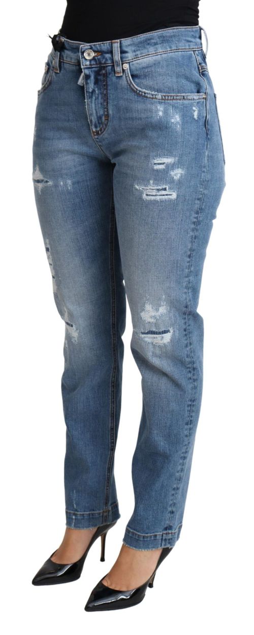 Tattered Denim Jeans — Blue