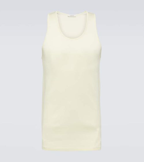 Ribbed-knit cotton jersey tank top