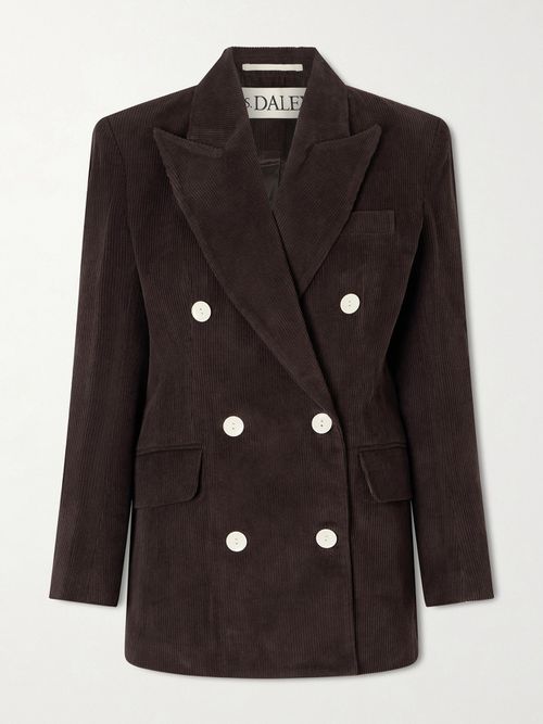 S. S. Daley - Eilidh Double-breasted Cotton-corduroy Blazer - Brown