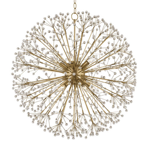 Dunkirk 10-Light Chandelier in Aged Bra