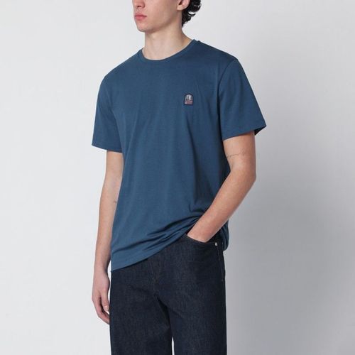 Parajumpers Blue Regularfit Tshirt With Logo Patch