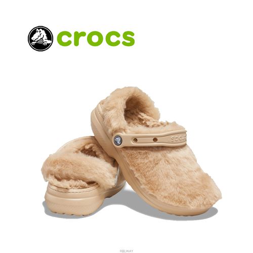 Crocs 크록스 UNISEX 클래식 퍼 슈어 차이 양털 퍼슬리퍼 커플샌들