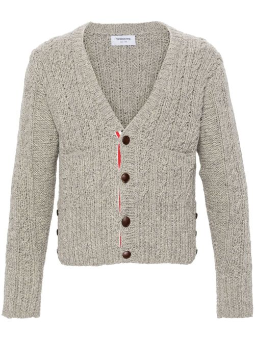 Chunky-knit wool cardigan - Grey