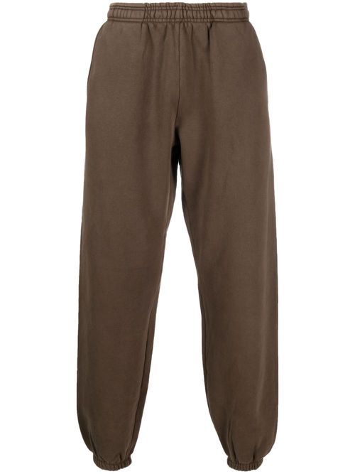 Tapered-leg cotton track pants - Green