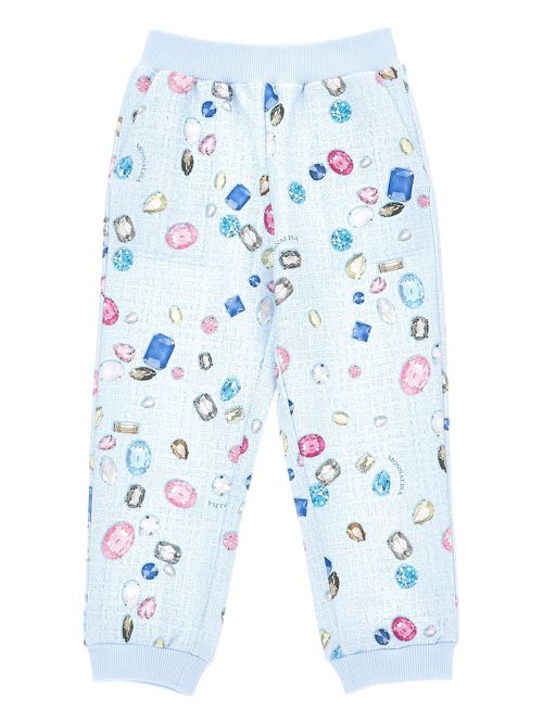 Gem-printed track pants - Blue