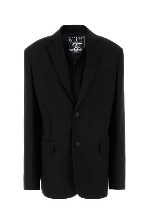 Y Project Draped Lapel Blazer — Black