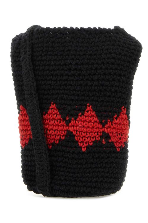 Black Crochet Rombo Crossbody Bag