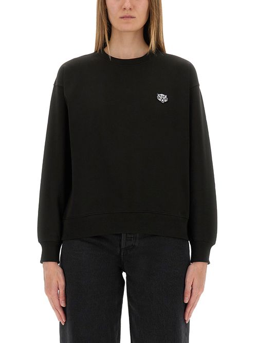 Cotton sweatshirt with "happy tiger" patch
