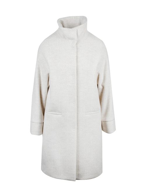 White Virgin Wool-Blend Coat