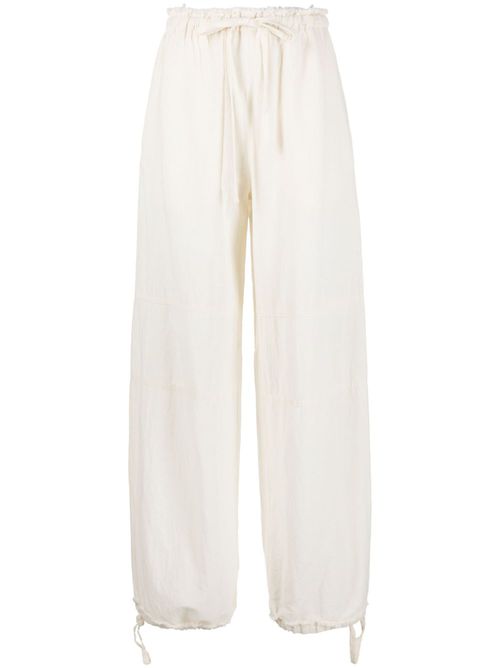 Drawstring-detail palazzo pants - White