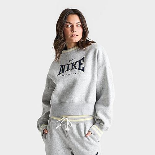 Women's Phoenix Oversized Crewneck Sweatshirt in Pure Platinum/Heather/Midnight Navy
