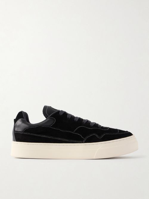 Matta Leather-Trimmed Suede Sneakers